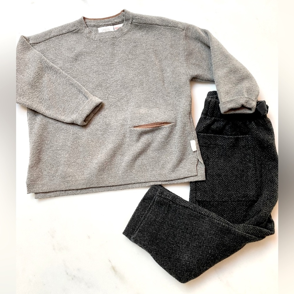 📣 Moving Sale!! ✨ Zara Kids Sweater & Herringbone Pants 18-24 Mos